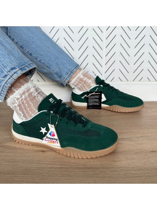Converse Shoes - ⭐Converse Run Star Trainer Ox 7.5 Women Shoes Suede Green Casual Sneaker A13359C